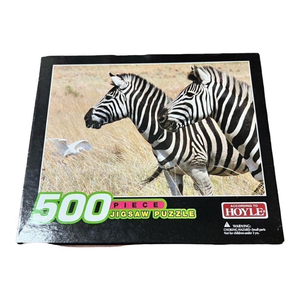 According to Hoyle Zebra 500 Piece Jigsaw Puzzle African Wildlife 13.5x19 New